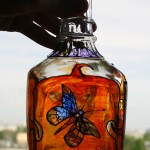 szkło butelka motyl