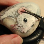 szczur ręcznie maloany, portret szczura