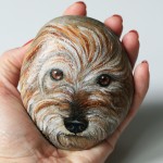 portret psa, portret psa na kamieniu, przycisk do papieru z psem