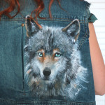 kurtka z wilkiem malowanym